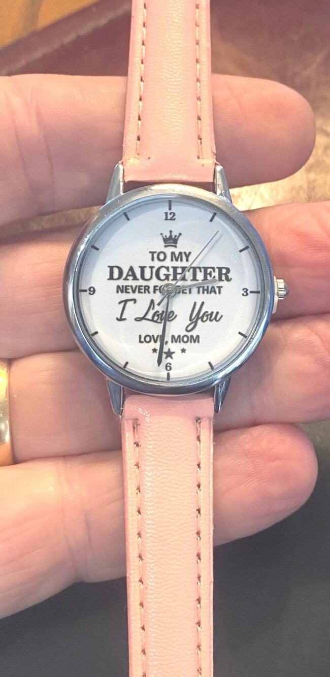Women's 32mm Silver Tone Watch, "To My Daughter Love"